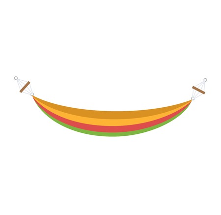 Vector hammock bed icon interior home rest. Sleep furniture icon house bedtime modern travel sign service illustration. Relaxation direction public bedding tool.のイラスト素材