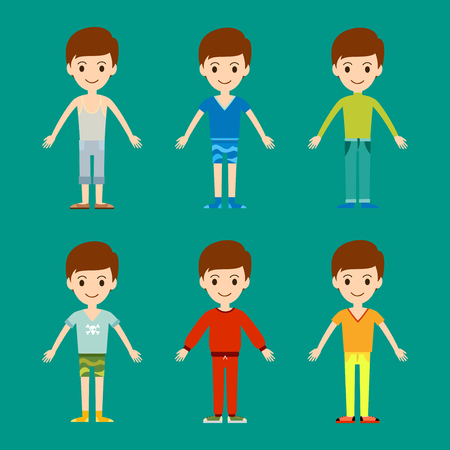 Beautiful vector cartoon fashion boy.のイラスト素材