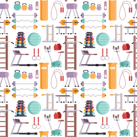 Fitness sport gym seamless patternのイラスト素材