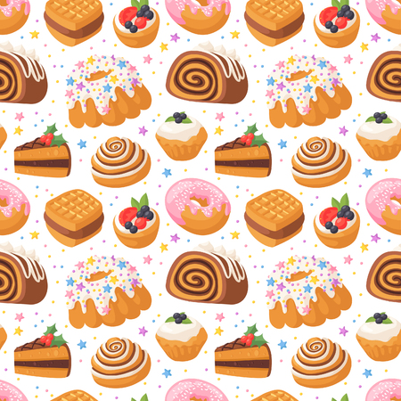 Bakery seamless pattern vector.のイラスト素材