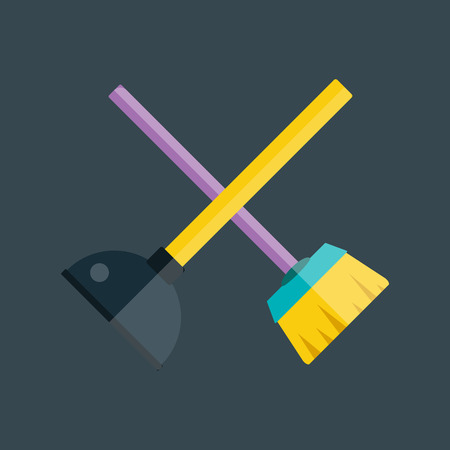 Toilet plunger and brush vector.のイラスト素材