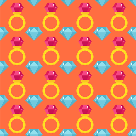 Precious ring seamless pattern vector illustration.のイラスト素材