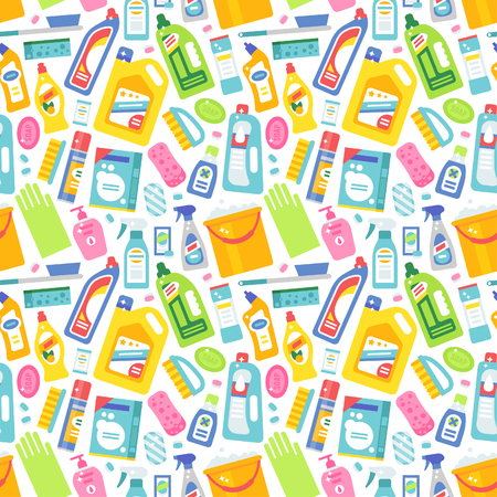 Cleaning tools sweamless pattern vector.のイラスト素材