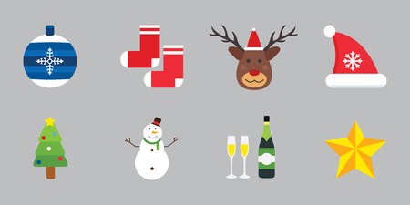 Christmas holiday icons vector set.のイラスト素材