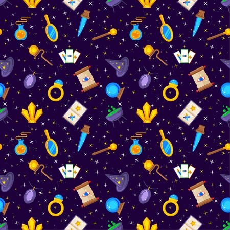 Magic decorative icons seamless patternの写真素材