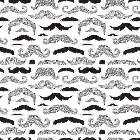 Mustaches seamless pattern vector.のイラスト素材