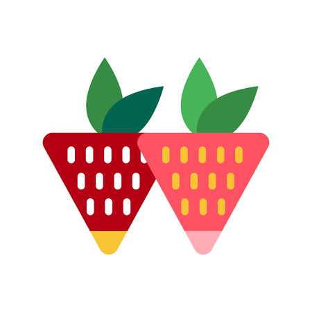 Red strawberry vector illustration.のイラスト素材