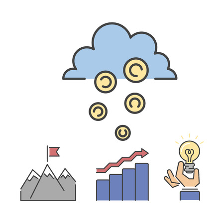Business success money cloud vector icons set.のイラスト素材