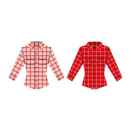 Cheskered shirt isolated vector illustration.のイラスト素材