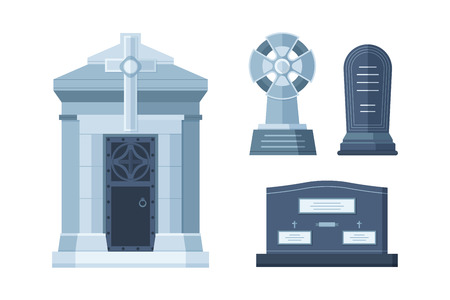 Tombstone crypt vector construction for dead people.のイラスト素材