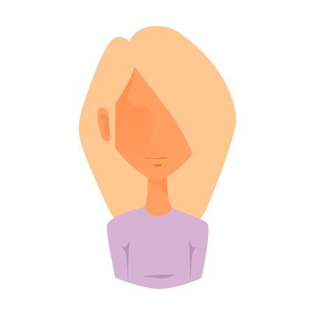 Woman portrait face icon web avatar flat style vector.のイラスト素材
