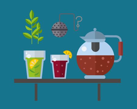 Tea ceremony traditional asian drink vector illustration.の写真素材