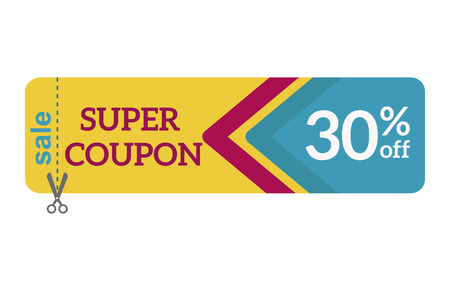 Sale coupon card percent discount symbol vector illustration.