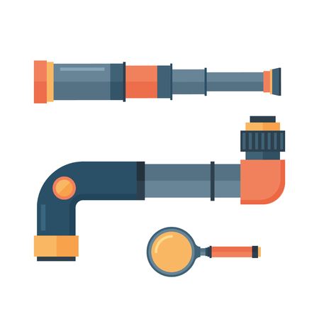 Spyglass telescope lens vector illustration.のイラスト素材