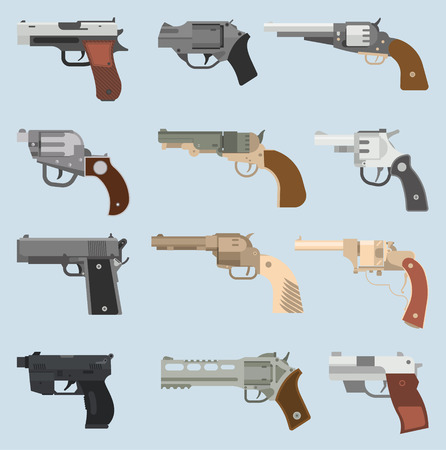 Weapons vector handguns collection.のイラスト素材