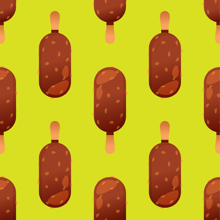 ice cream seamless pattern vector illustration icon isolated cartoon chocolate dessert sweet cold snack tasty frozen candy delicious backgroundのイラスト素材