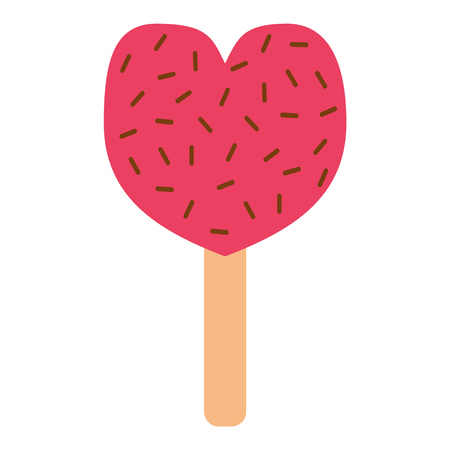 fruit ice cream vector illustration icon heart isolated cartoon dessert sweet cold snack vanilla tasty frozen candy flavor design delicious bar partyのイラスト素材