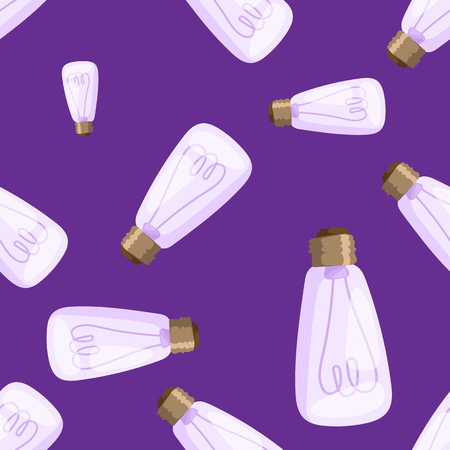 Cartoon lamps light bulb seamless pattern background design vector illustration electric icon object brainstorm symbol sign solution energyのイラスト素材