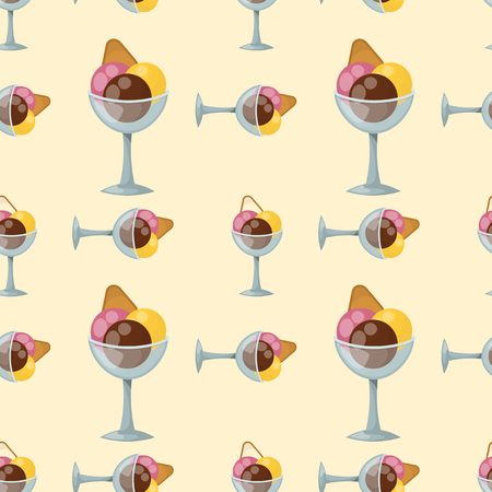 ice cream seamless pattern background fruit vector illustrationのイラスト素材