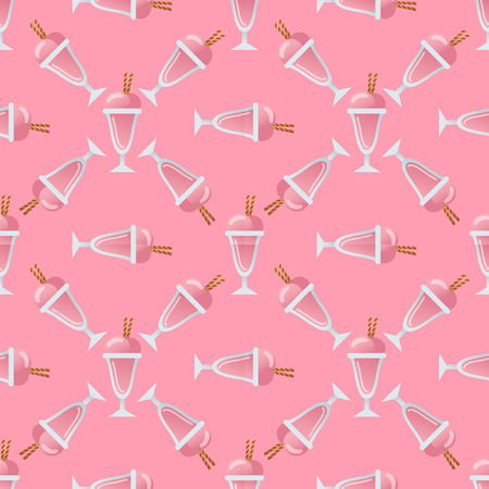 ice cream seamless pattern background fruit vector illustrationのイラスト素材