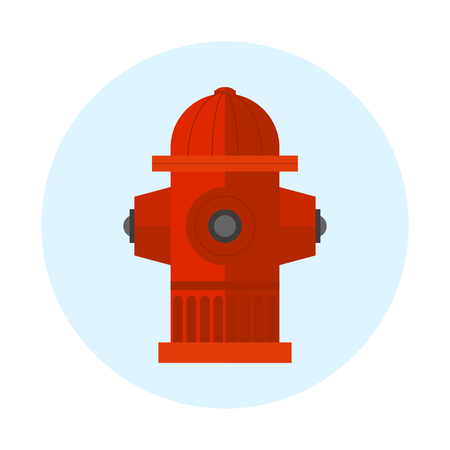 Red fire hydrant vector illustration metal pressure prevention street hose water emergency equipment.のイラスト素材