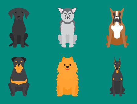 Funny cartoon dog character bread cartoon puppy friendly adorable canine vector illustration.のイラスト素材