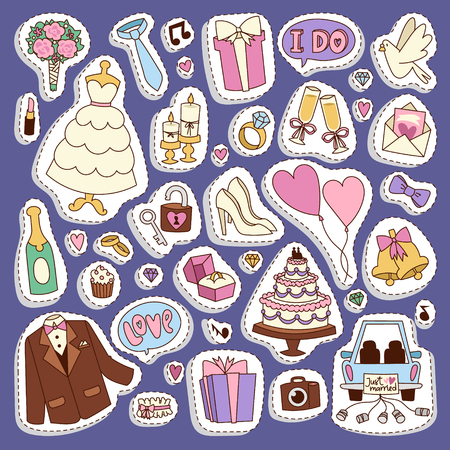 Wedding cartoon icons vector illustration.のイラスト素材