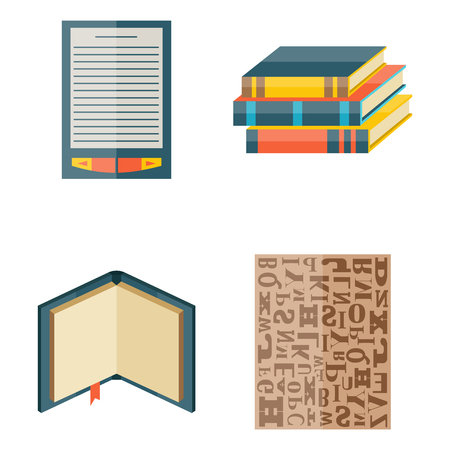 Books icons document magazine publication typography knowledge typography bookstore vector illustration.のイラスト素材