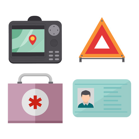 Auto transport motorist icon symbol vehicle equipment service car driver tools vector illustration.のイラスト素材