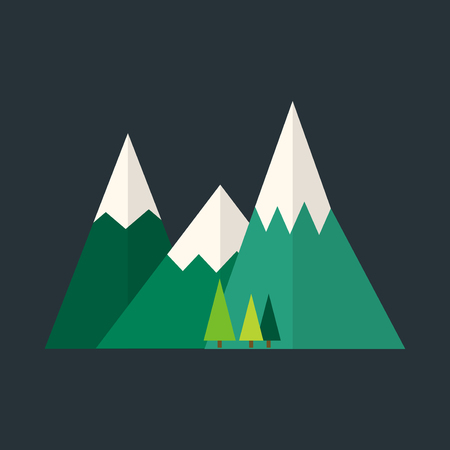 Mountain nature outdoor icon snow ice tops travel climbing or hiking geology vector illustration.のイラスト素材