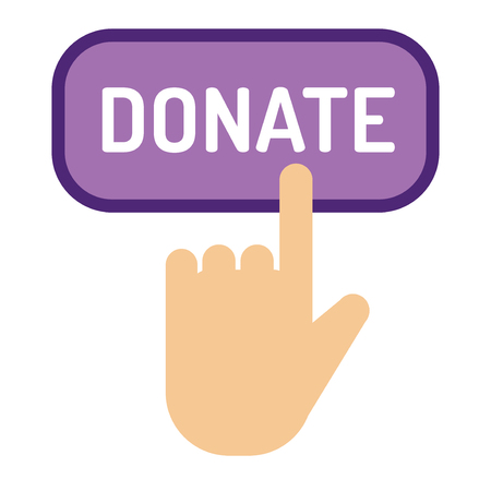 Donate button vector illustration help icon donation gift charity support give money giving symbolのイラスト素材