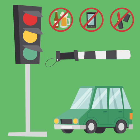 Auto transport motorist icon symbol vehicle equipment service car driver tools vector illustration.のイラスト素材