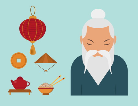 Chinese asian oriental decoration sightseeing festival gold ancient traditional culture vector illustration.のイラスト素材