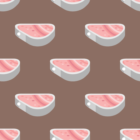 Meat products ingredient seamless pattern preparation equipment food flat vector illustration.のイラスト素材
