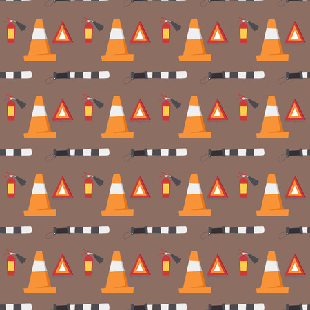 Auto transport motorist pattern vehicle equipment service car driver tools illustration.のイラスト素材