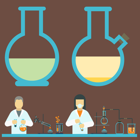 Lab symbols test medical laboratory scientific biology design science chemistry icons vector illustration.のイラスト素材