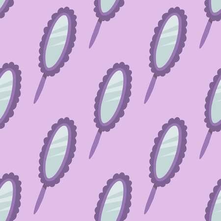 Mirror piece of furniture to look reflection flat design decorative beauty frame vector illustrationのイラスト素材