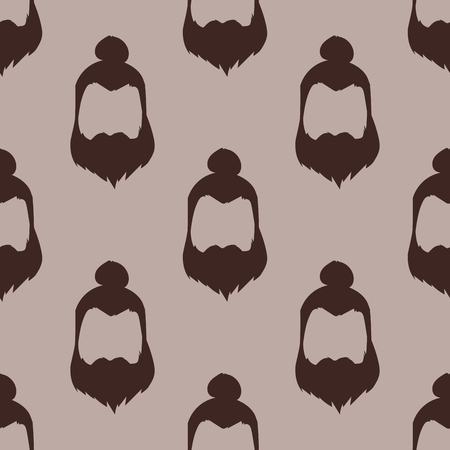 Hipster retro hair style pattern mustache vintage old shave male facial beard haircut isolated illustration.のイラスト素材