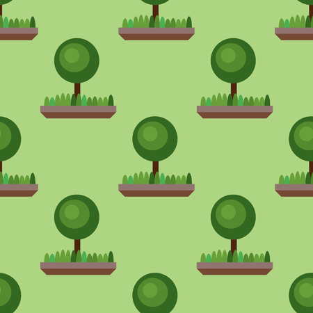 Leaves of green trees seamless pattern vector summer leaf plant backgroundのイラスト素材