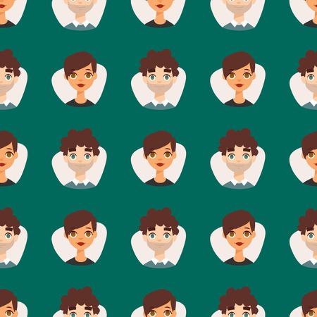 Avatars with facial features nationalities people charactersのイラスト素材