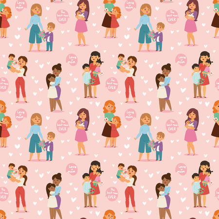 Mother and children kids Day.のイラスト素材