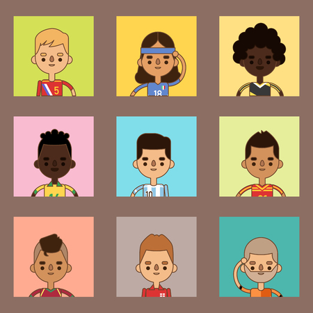 National Euro Cup soccer football teams vector illustration.のイラスト素材