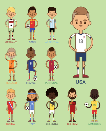 National Euro Cup soccer football teams vector illustration.のイラスト素材