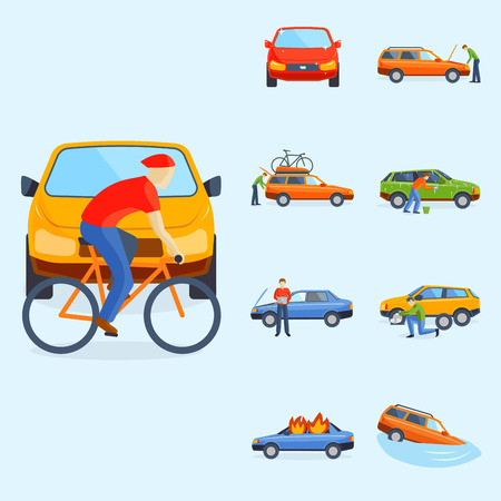 Car crash collision trafficのイラスト素材