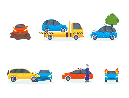 Car crash collision.のイラスト素材