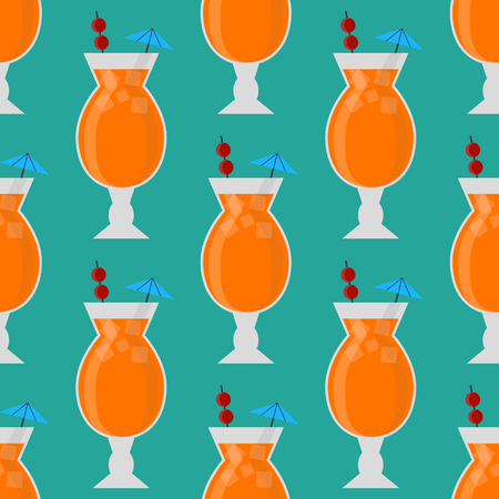 Alcohol drinks beverages cocktail seamless pattern lager container drunk daiquiri glasses vector illustration.のイラスト素材