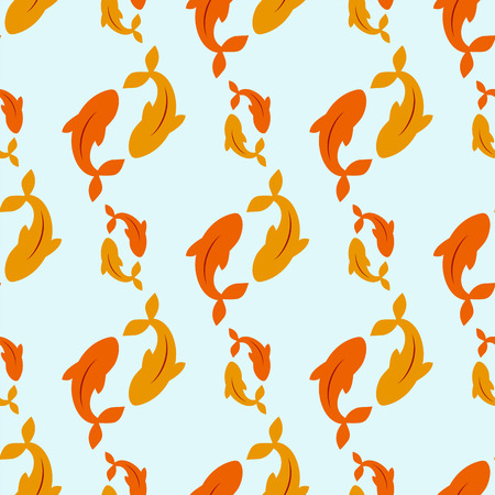 Beautiful seamless pattern with colorful sea fishes marine underwater aquarium animals life nature ocean water vector illustration. Colorful wildlife fabric fishing background.のイラスト素材