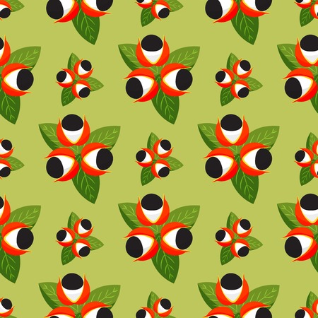 A Vector berries seamless pattern vegetarian with berry branches background illustration.のイラスト素材