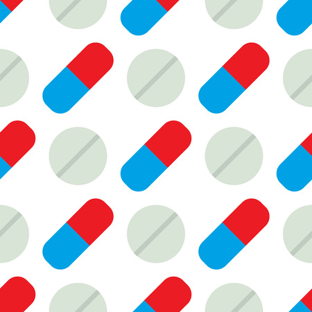 A seamless pattern with pills and capsules background.のイラスト素材