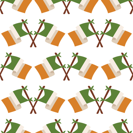 Irish flag vector illustration seamless pattern background.のイラスト素材
